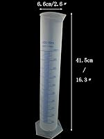 Vista 2 de Winterworm® Cilindro graduado plástico transparente 33.8 fl oz para pruebas de laboratorio