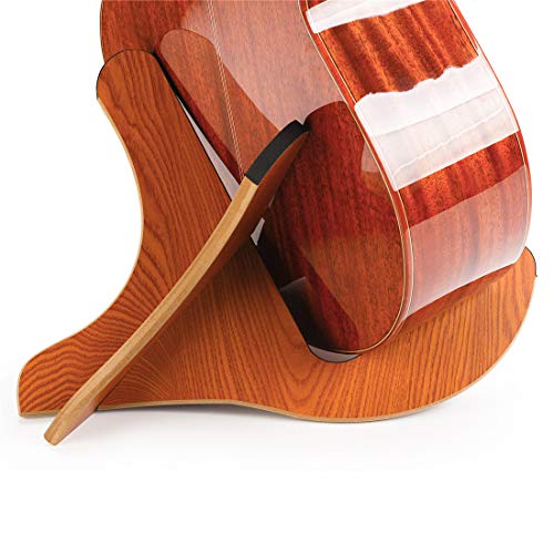 QoQoba Portable Wood Guitar Stand w/Scratch-Proof Edges | Wooden Acoustic Guitar Stand | Collapsible Foldable Electric Guitar Stand Floor | Guitar Picks (5pcs)| Microfiber Guitar Cleaning Kit (LARGE)