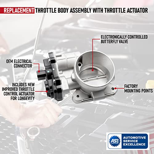 Throttle Body Assembly With Actuator, Compatible With Gmc, Cadillac, Chevy, Buick & Hummer Vehicles, Silverado, Suburban, Tahoe, Envoy Xl, Sierra, Yukon, Escalade - Replaces 12570800,12679525 #TOP3