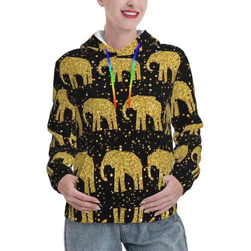 Sweat-shirts doux femme imprimé éléphant contre le froid avec grand confort