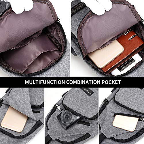 FANDARE Nieuwe Sling Bag Unisex Borst Pack voor Heren/Vrouwen Crossbody Tas met USB, Oortelefoon Gat Een Strap Rugzak… - Image 5