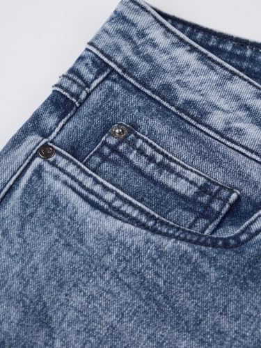 Image of The Souled Store Straight-Fit Denim: Men and Boys Cotton Blend Straight Fit Cargo Pockets Lightweight Everyday All-Season Denim Jeans