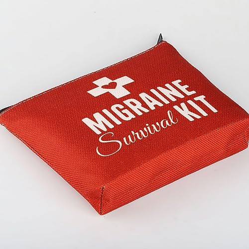 BWWKTOP Migraine Survival Kit Migraine Warriors Gifts Migraine Awareness Bags Migraine Fighter Gifts Migraine Pouch For Meds (Migraine KIT)3