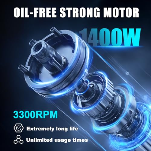 Image of AZZUNO 8 Gallon Air Compressor, 4.2CFM@90PSI Oil Free Air Compressor Tank & Max.145PSI Pressure, 70 dB Ultra Quiet Compressor for Auto Repair, Tire Inflation, Spray Painting, Woodwork Nailing