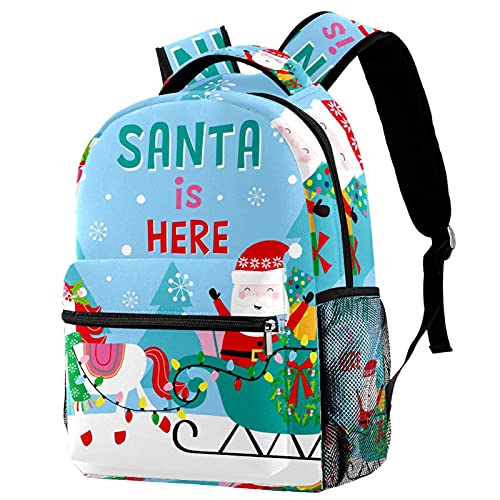 Sac à dos Santa Is Here anti-fuite avec porte-bouteille pour campus et voyage