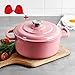 HYCy 22 cm emaillierter holländischer Ofen aus gusseisernem Gusseisen, Antihaft-Kochtopf holländischer Ofen, runde Auflaufform für langsam kochendes Fleisch und Gemüse