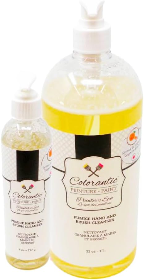 Colorantic| Paint and Wax Brush Cleaning Soap - Tangerine Brush Cleaner with Pumice for Painting Art Craft Supplies DIY (32 oz)