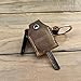 handmade Keychain leather Protective Key Case Cover key fob protector Key Holder Small Home Storage Bag Key Ring Pouch (Small-brown)