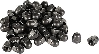uxcell Acorn Hex Cap Nuts - 50Pcs M4 Dome Nuts Carbide Steel Hexagon Decorative Cap Nut for Screws Bolts Black