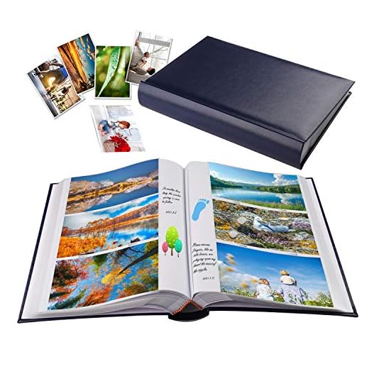 Álbum de fotos 10 x 15 cm comporta 402 bolsos com bolsos de memorando, livro de fotos, capa de couro, álbuns de fotos com espaço de escrita para casamento, férias em família, Dia das Mães, presentes