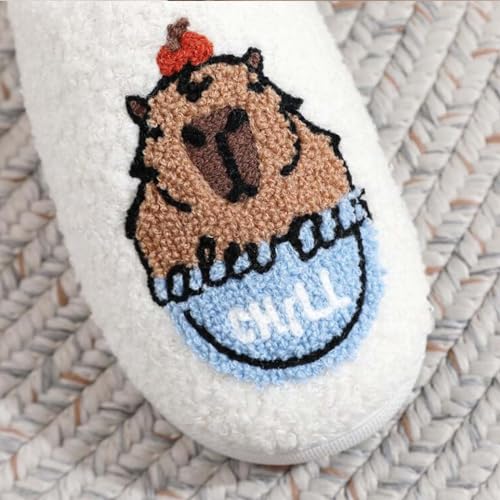 Image of Women's Men's Cute Frog Slippers Fuzzy Memory Foam Kawaii Cartoon Animal Slippers Winter Warm Fluffy Shoes