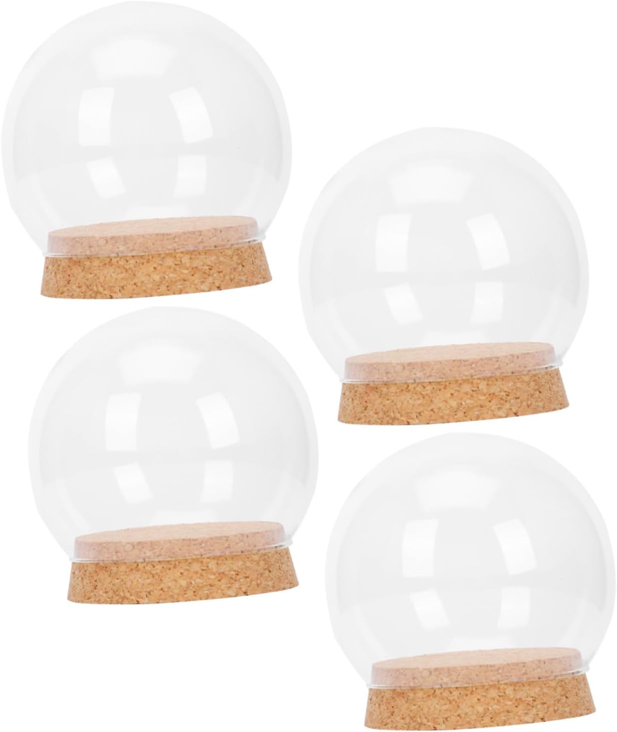 4Pcs Eternal Flower Display Covers Glass Dome with Cork Base for Preserved Flowers Miniatures Decoration Home Party Gift