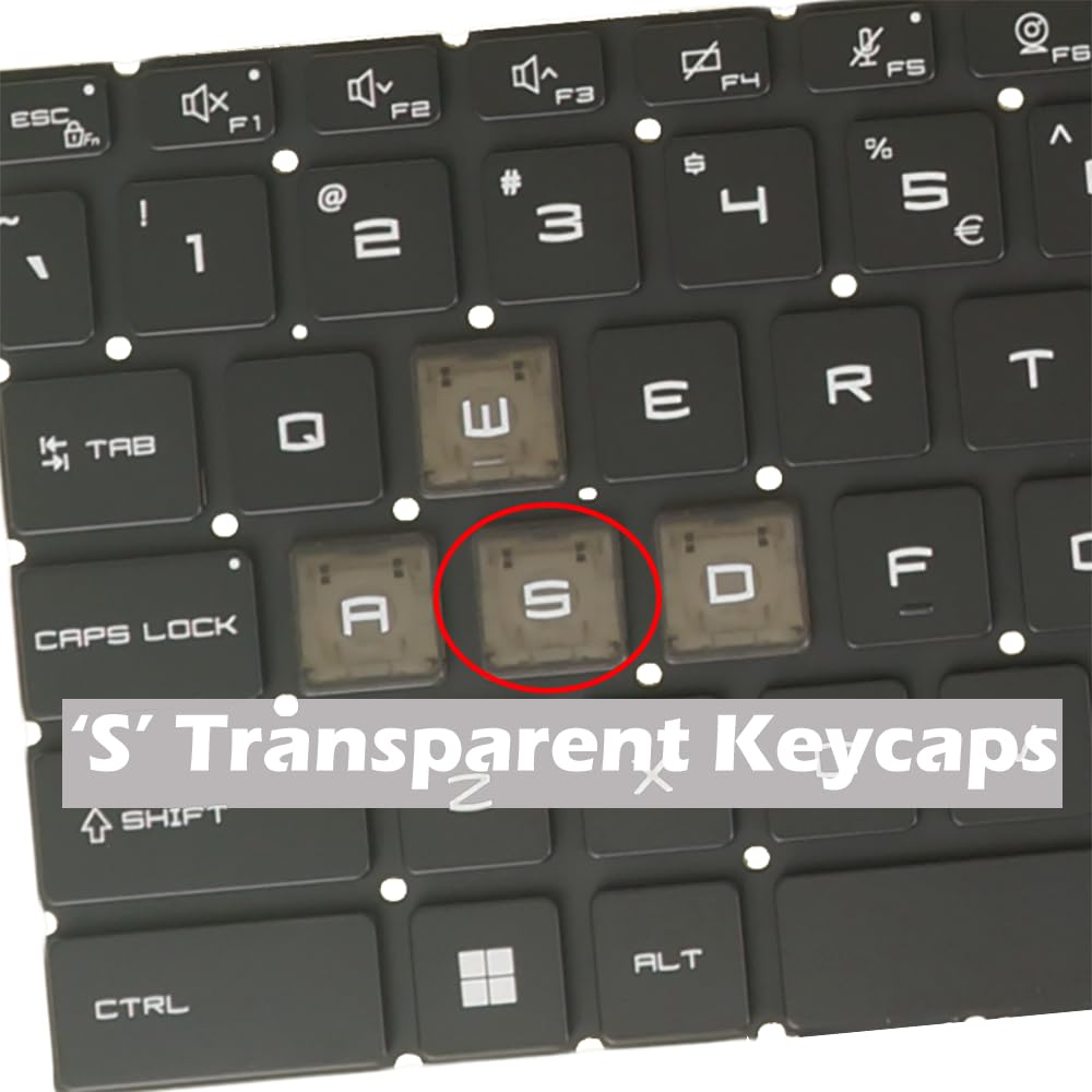 Wymienne nasadki klawiszy klipsy nożycowe zawiasy do laptopa MSI Katana A15 / A17 - AI B8V/B8VE/B8VF/B8VG, Katana 15/17 B12U/B12V/B13U/B13V (S KeyCap i zawias, wersja Darfon)