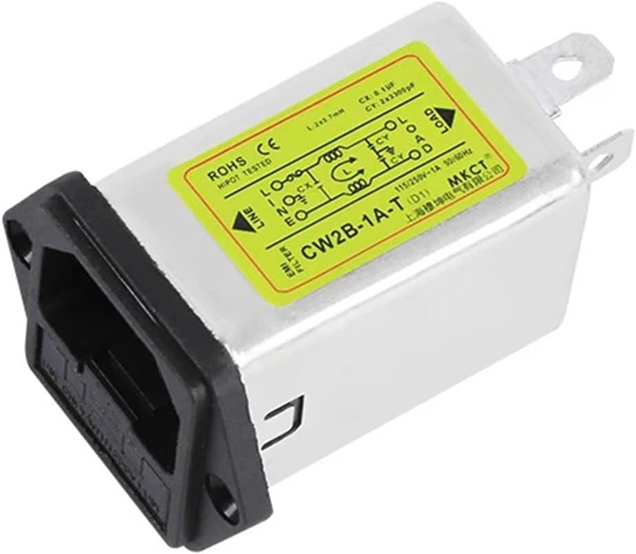 1PCS AC 115V 230V Power Supply Filter EMI Anti-Interference Purification Audio CW2B-1A-T3A6A10A(CW2B-10A-T2(D1))