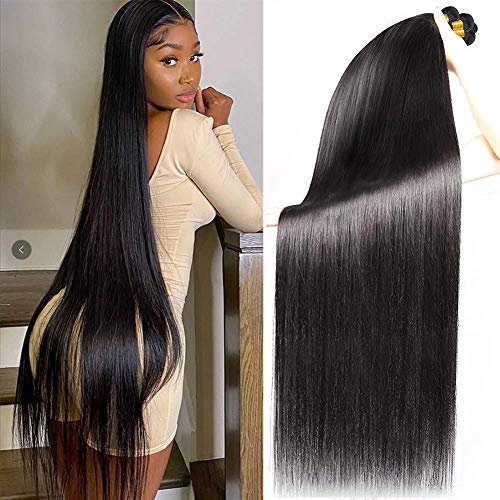 Brazilian straight human hair bundles 32 34 36 inch 12a virgin hu…
