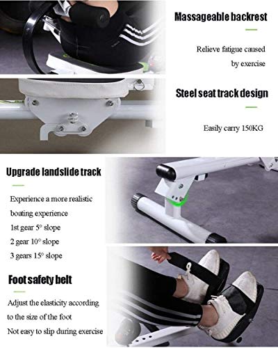Image of Rowing Machine Hydraulic Rower Trainer with Adjustable Resistance Advanced Driving Belt System Cardio Workout