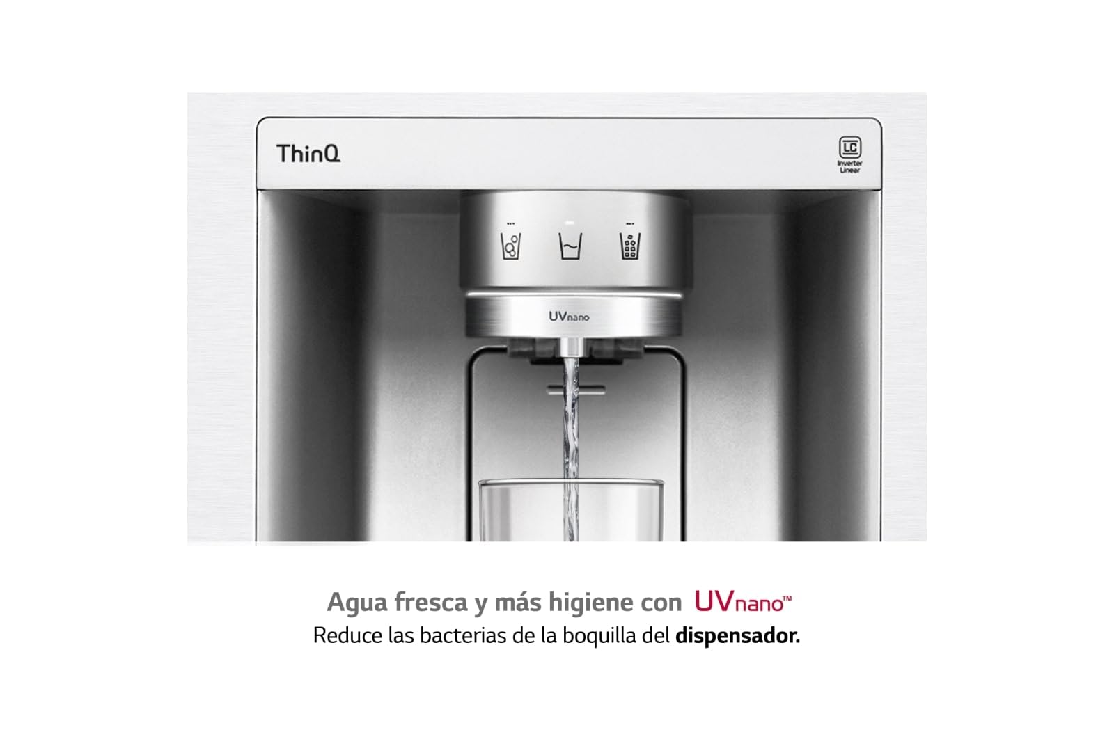 LG GSXV90MBAE - Frigorífico Americano No Frost Instaview, de 635 litros, Frigorífico Función Linear Cooling y Compresor Smart Inverter, Color Gris Inox Acero Texturizado Antihuellas