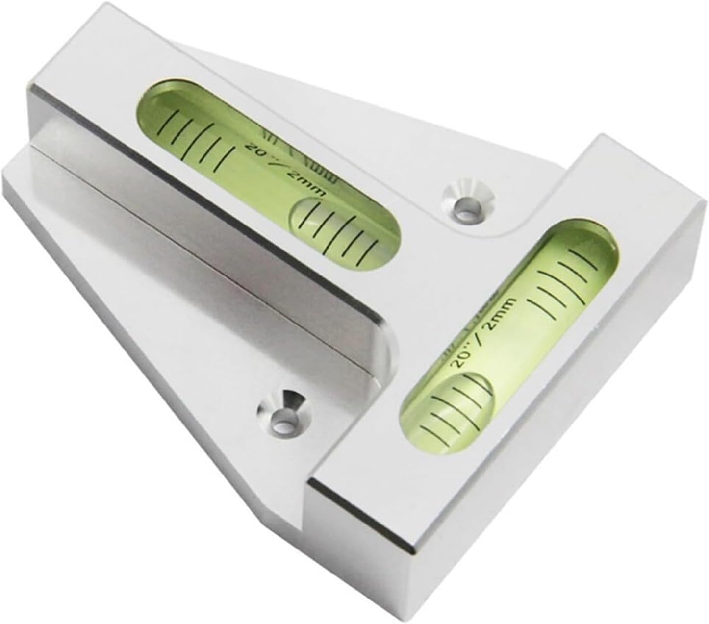 T-Type Dual-Axis Spirit Level - Mini Aluminum Bubble Level for XY Horizontal Measurement, Silver (1 Piece)