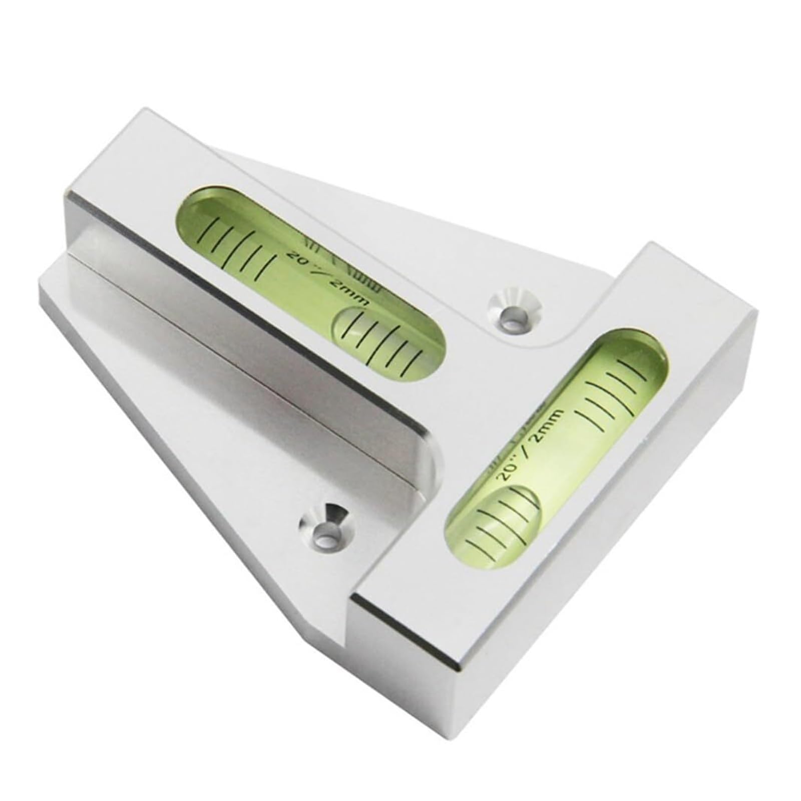 Niveau à bulle double axe en T en aluminium argenté pour mesure XY