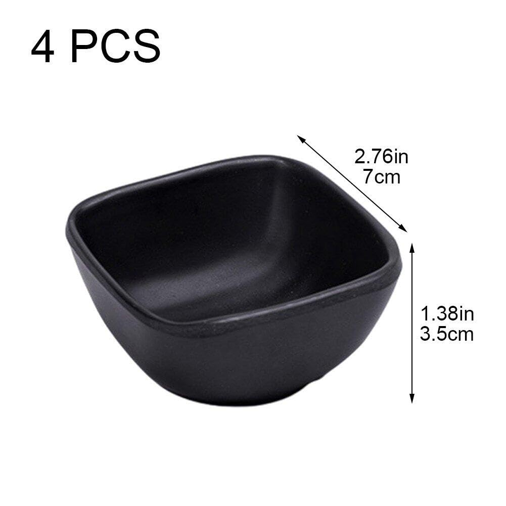4er Set Sojasauce & Dip-Schalen Aus Melamin - Kleine Gewürzteller Für Sushi, Ramen & Saucen, 7.4x2.5 Cm
