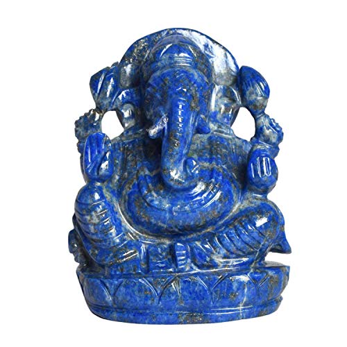Estatua de Ganesha de Lapislázuli de 3.62 x 2.56 x 1.34 pulg