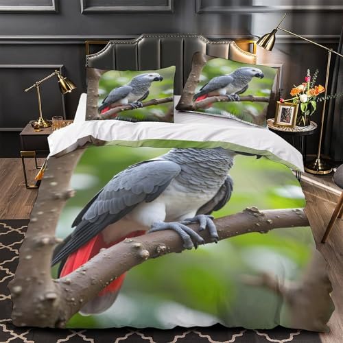 Parure de lit perroquet africain 3D pour transformer la chambre enfant
