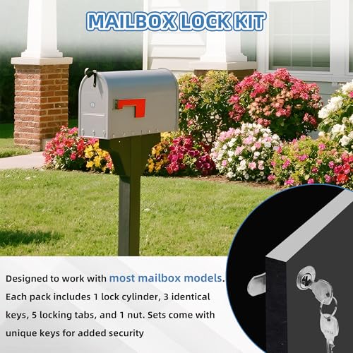 Image of NBPLUS 10 Pack Mailbox Lock for L-1172C, USPS Mail Box Latch Tool Box Lock, C9100 Letterbox Lock with 3 Keys and C7120 Cam Replacement Accessories, Nickel Finish