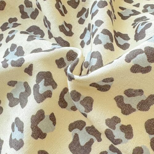 Image of VM VOUGEMARKET Leopard Duvet Cover Set Queen,Cream Grey,Muslin Cotton