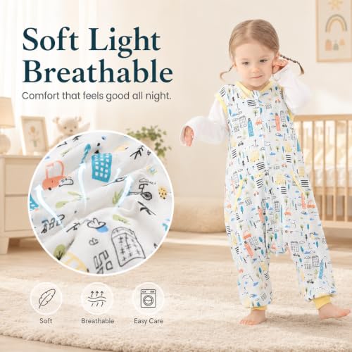 Image of HOMEAL Sleep Sack, 2t-3t Toddler Sleeping Sack with Legs, Sleeveless Baby Sleep Sack for Early Walkers