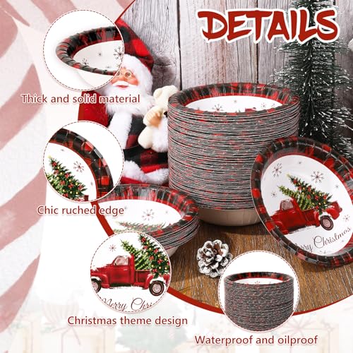 Cuencos de papel de Navidad desechables para evitar derrames de comida fría y caliente 4
