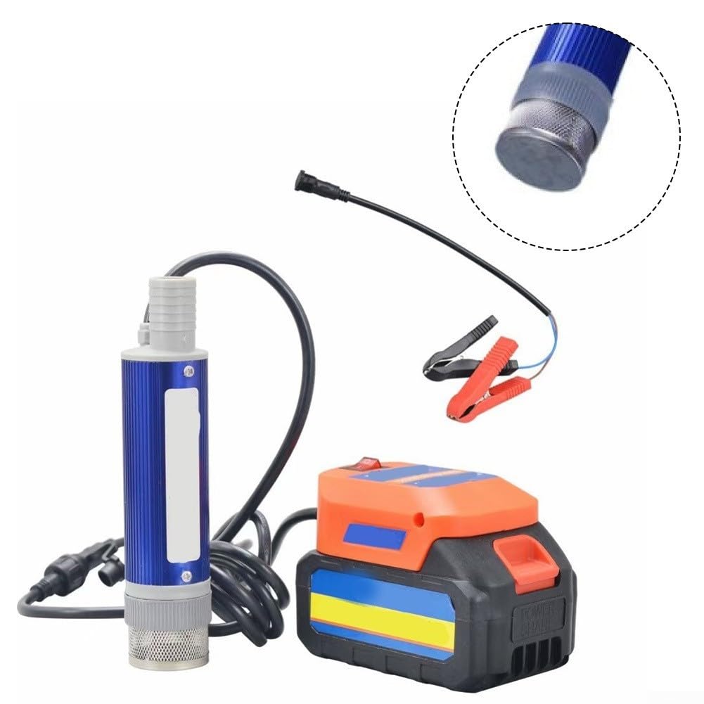 Batería de litio portátil de 21 V sumergible para agua, caudal de 40-60 l/min, cabezal de 4-6 m, diámetro de 38 mm x 18 cm de altura