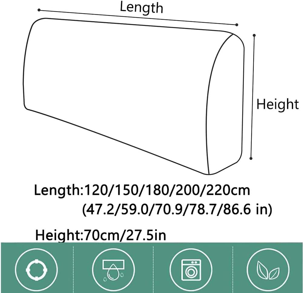 Bed Headboard Cover 120/150/180/200/220 cm,Dustproof Bed Head Protector,Stretch All-Inclusive Bed Head Protector Cover,for Single/King/Double Bed