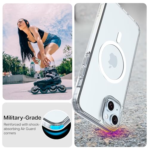 Image of KAPAVER Mag-X Back Cover Case Compatible with iPhone 15 Plus (TPU+PC) (Clear)