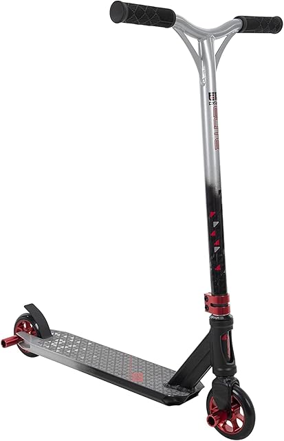 Huffy E13 Pro Elite Inline Scooter Red Grey for Kids Teenagers 110mm Wheels ABEC 9 Bearings + Stunt Pegs