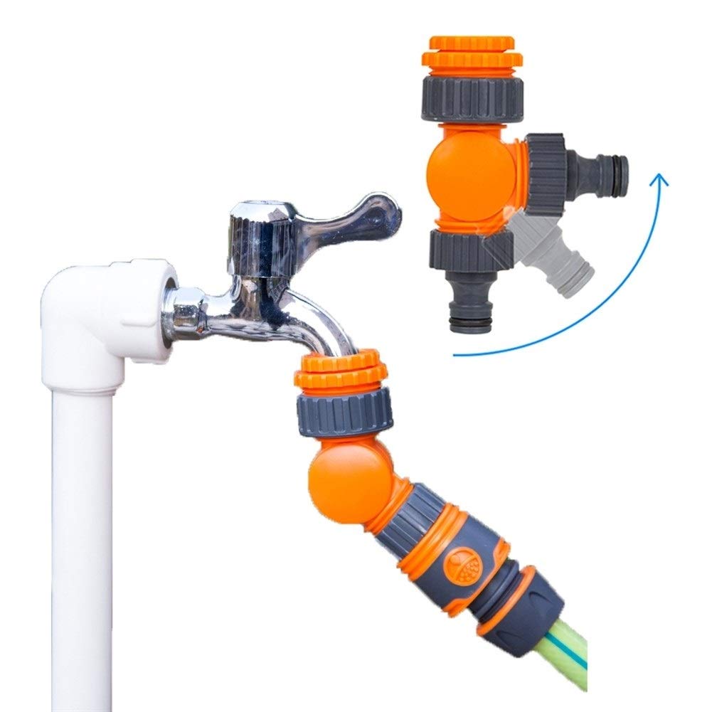 Connettore rapido per valvola di irrigazione da giardino pieghevole Raccordi per tubi flessibili a rotazione libera splitter Separatore del rubinetto dell'acqua Connettore per l'acqua di irri