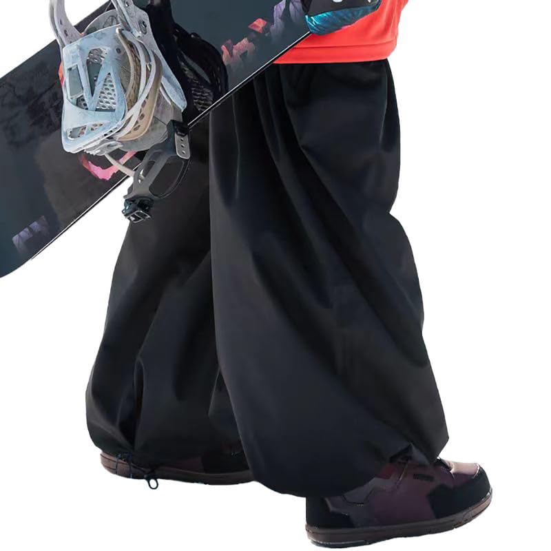 DOOREK Baggy Snow Pants Womens Winter Skiing Snowboards Pants Adult Waterproof Windproof Insulated Warm for Cold Weather Black…