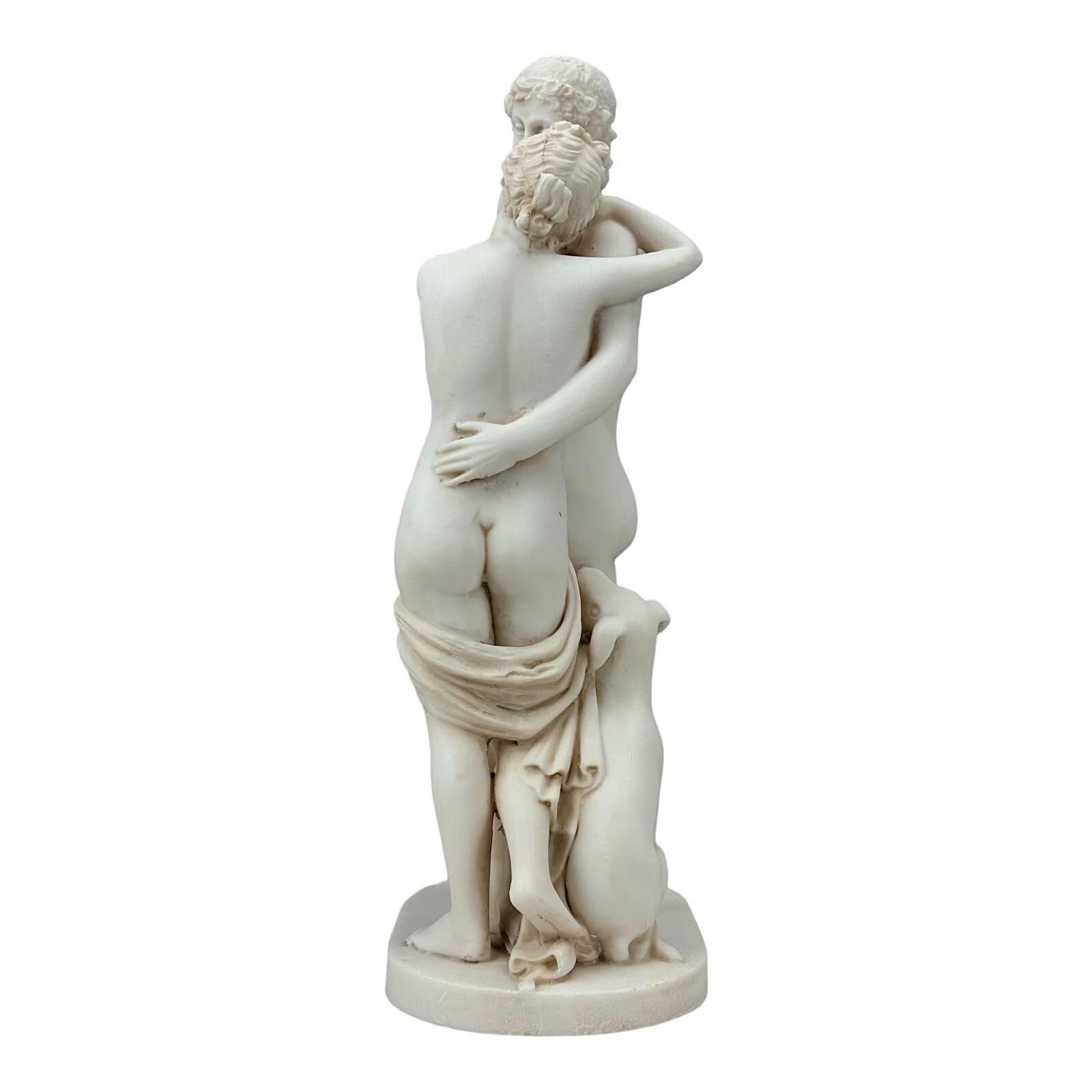 Statua di Venere e Adone di Antonio Canova - Scultura mitologia greca romana in marmo fuso grigio patina riproduzione museo 30 cm fatta a mano in Grecia