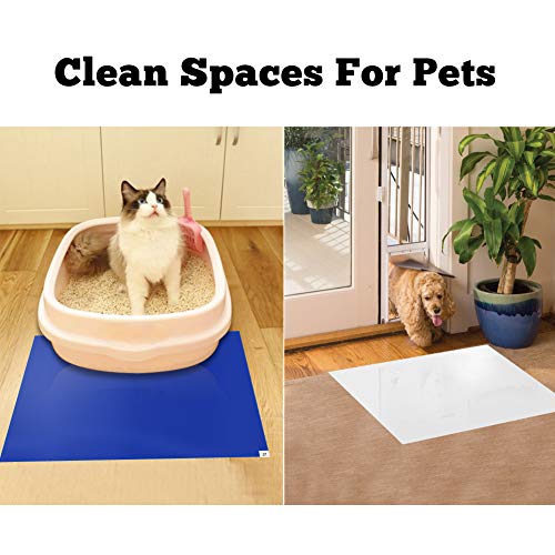Image of SATECH Sticky Tacky Mat 24 inch x 36 inch White with Non-Slip Base (Case of 3 Mats,30 Sheets Each,with Frame) for Cleanroom Laboratory Hospital Construction Home