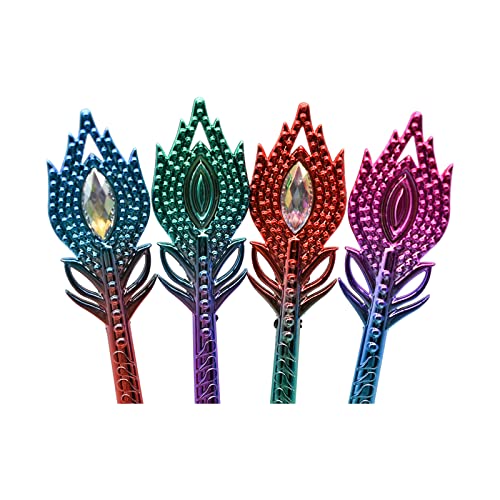 Lopenle 12Pcs Dazzling Peacock Pens Phoenix Pens Colorful Peacock Feather Pen With Diamond 0.5 Blue Ink Gel Pens For School Office Kids Bithday Christmas Party #TOP3