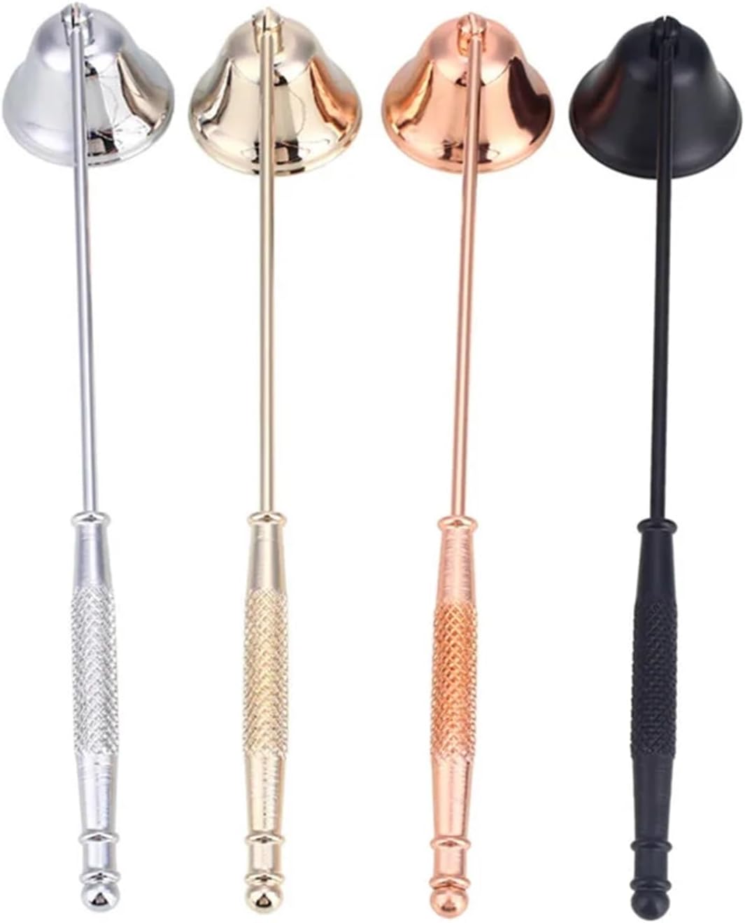 ステンレススチール製ベル型キャンドル消火器 ヴィンテージ 家庭用宴会ハンドル用品(Black)