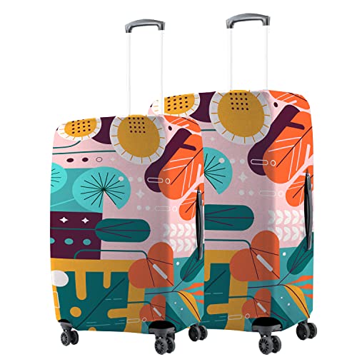 Image of Nasher Miles Polyester Protective Luggage Cover Set of 2 (Small-Medium)- Summer Design,Multicolor