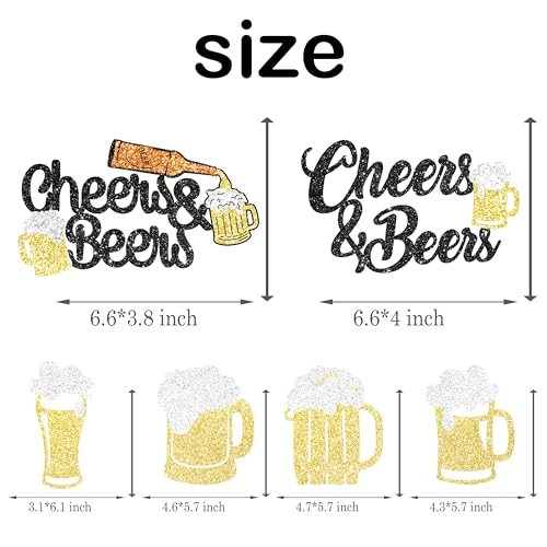 Image of 12Pcs Cheers and Beers Party Centerpiece Sticks Beer Party Decorations Glitter Beers Mug Table Centerpieces for Cheers Beers Festival Theme Birthday Party Baby Shower Supplies