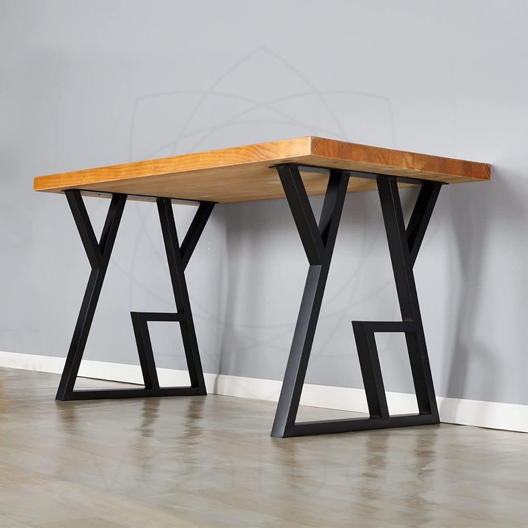Ventuos - Metal Legs For Table, Dining Table Legs For Kitchen Modern Industrial Style - Set Of 2. (A Shape)