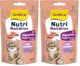 GimCat Nutri Malt Bites - Leckerer Snack mit Einer gezielt abgestimmten Rezeptur für das Wohlbefinden Deiner Katze - 1 Beutel (1 x 40 g) (Packung mit 2)