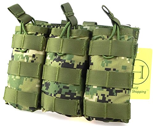 H Monde EU Tactical Molle m4 m16 ar15 Magazine Poche mag Titulaire Toit Ouvert la Valise diplomatique Triple Airsoft Molle mag (AOR2) Cover