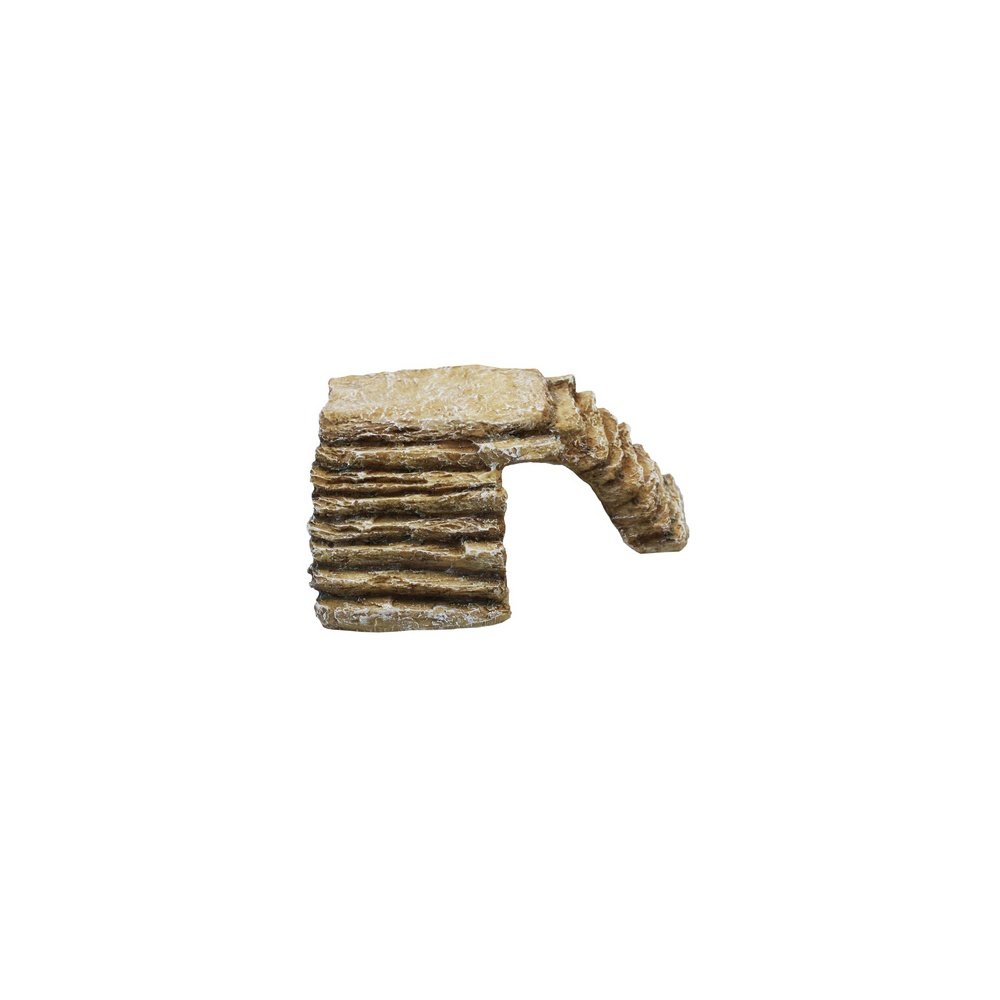 Komodo Basking Platform Corner Ramp Small Sandstone Decor for Terrariums and Vivariums Hideout Aquarium Jungle Habitat Durable Realistic Reptile Accessory