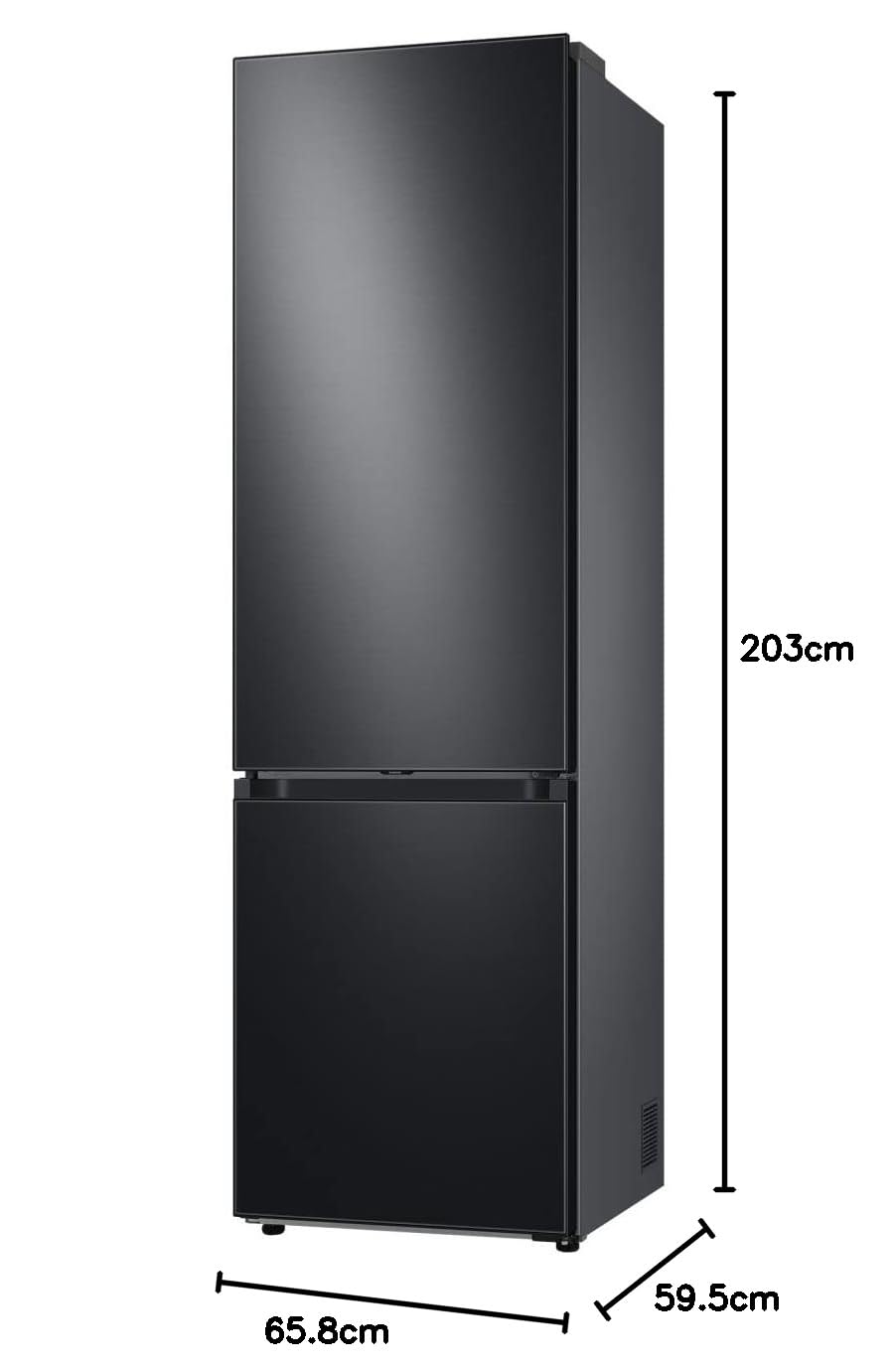 Samsung BESPOKE AI RB38C7B6AB1/EF Frigorifero Combinato, WiFi, SpaceMax, Twin Cooling Plus, Total No Frost, Motore Digital Inverter Garantito 20 Anni, 387 L, LxAxP: 59,5 x 203 x 65,8 cm, Antracite