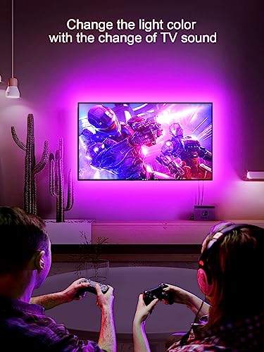 Image of GIPOYENT TV Light Strip, Music Sync LED 3M TV Backlight, 9.8ft RGB Color Changing Light Strip for Home Theater