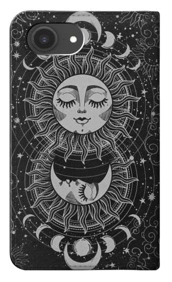 Housse cuir iPhone 16e Mystical Sun Moon étui flip chic - 2