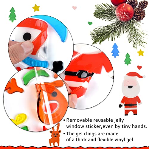 Chnaivy Christmas Gel Clings,6 Sheets Christmas Decorations Gel Window Clings For Kids, Gel Window Stickers Decals For Christmas Indoor, Room And Kids Party Decor #TOP2